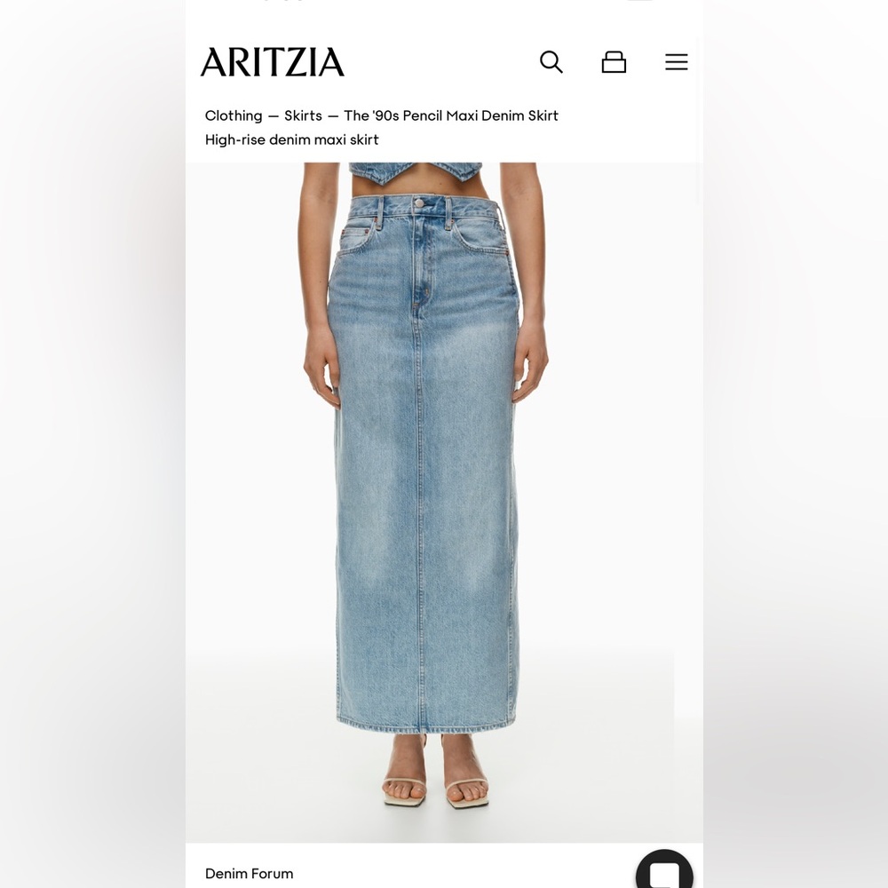 Aritzia Denim Maxi Skirt